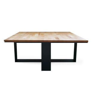 Loft-Tisch • Holzplatte aus Birke • 80/80/36