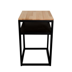 kleiner Loft-Tisch • Holzplatte aus Birke • 38/38/60 cm
