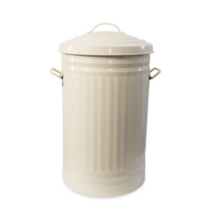 BEIGE  powder-coated  metal bin 52 l with cover •  Waste-bin • Laundry  • Toys