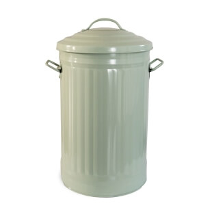 Sage powder-coated  metal bin 32 l with cover •  waste-bin • laundry  • toys