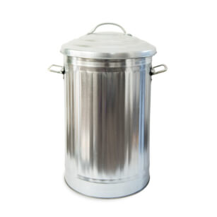 Galvanised metal bin 52 l with cover •  Waste-bin • Laundry  • Toys